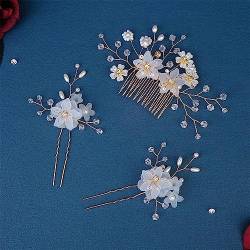 Wunderschöne handgefertigte Blumenweb-Haarnadel, Haarkamm-Set im antiken Xiuhe-Stil, einteilig von TEmkin