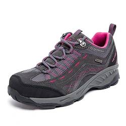 TFO Damen Trekking & Wanderschuhe Atmungsaktive Walkingschuhe Sport Outdoor Schuhe mit Gedämpfter Sohle, Grigio/Rosa, 42 von TFO