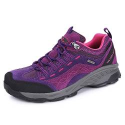 TFO Damen Trekking & Wanderschuhe Atmungsaktive Walkingschuhe Sport Outdoor Schuhe mit Gedämpfter Sohle, Viola/Rosa, 41 von TFO