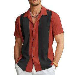 TGGOHIGH Herren T-Shirt Sommer -herrenhemd Bowling -Shirt -Hemd -up -Hemd Lässig Kurzarm-europäische Größe 1-5xl von TGGOHIGH