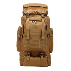 80L Camping Rucksack Wandertasche Oxford wasserdichte taktische Tasche Outdoor wasserdichten Rucksack geeignet für Camping Radfahren Sport Jagd Angeln Wandern und Klettern (Khaki) von TGMALL