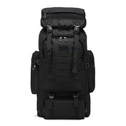 80L Camping Rucksack Wandertasche Oxford wasserdichte taktische Tasche Outdoor wasserdichten Rucksack geeignet für Camping Radfahren Sport Jagd Angeln Wandern und Klettern (Schwarz) von TGMALL