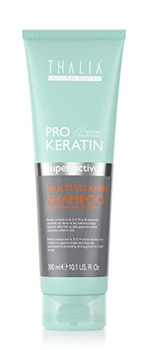 Thalia Pro Keratin Multivitamin Shampoo 300ml, schnelles Wachstum, macht das Haar strahlender, lebendiger, stärker, gegen dünnes und mattes Haar von THALIA