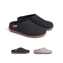 THE COZY SHEEP Filzpantoffeln mit Gummisohle | Praktische Herren & Damen Hausschuhe Sommer und Winter | Bequeme Hüttenschuhe Damen und Herren | Filz Hausschlappen Geschlossen von THE COZY SHEEP