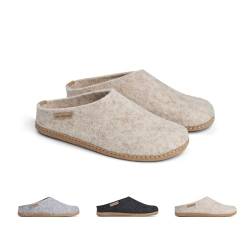 THE COZY SHEEP Filzpantoffeln mit Ledersohle | Praktische Herren & Damen Hausschuhe Sommer und Winter | Bequeme Hüttenschuhe Damen und Herren | Filz Hausschlappen Geschlossen von THE COZY SHEEP