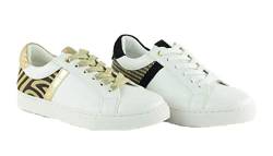THE DIVINE FACTORY Damen Latifa Sneaker, Weiß (White Raphiakenya 003), 36 EU von THE DIVINE FACTORY