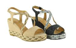 THE DIVINE FACTORY Damen Lole Knöchelriemchen Sandalen, Beige Akt 002 von THE DIVINE FACTORY