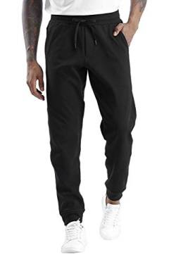 The Gym People Herren Fleece-Jogginghose mit tiefen Taschen, sportlich, lockere Passform Sweatpants für Workout, Laufen, Training - Schwarz - Klein von THE GYM PEOPLE