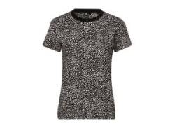 The Kooples T-Shirt Damen Baumwolle Rundhals gemustert, schwarz von THE KOOPLES