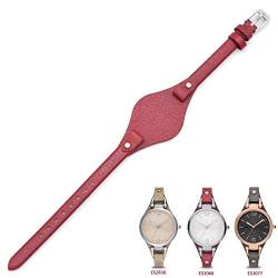 Uhrenarmband aus echtem Leder mit 8 mm Federsteg, Ersatz für Fossil ES3148 ES4119 ES4176 ES3262 ES3077 (rot) von THEAGE