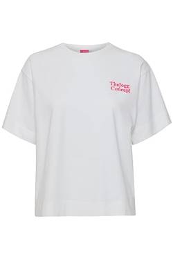 THEJOGGCONCEPT JCSABINA Tshirt Damen T-Shirt Kurzarm Shirt mit Print Kastiges Oversize Tee mit kleinem Brustprint Loose Fit, Größe:L, Farbe:Off White (114800) von THEJOGGCONCEPT