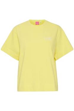 THEJOGGCONCEPT JCSABINA Tshirt Damen T-Shirt Kurzarm Shirt mit Print Kastiges Oversize Tee mit kleinem Brustprint Loose Fit, Größe:M, Farbe:Lemon Verbena (120742) von THEJOGGCONCEPT