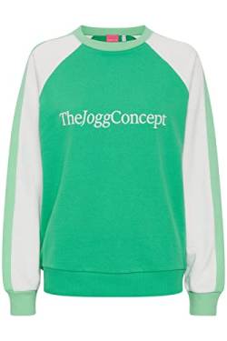 THEJOGGCONCEPT JCSAFINE Raglan Damen Sweatshirt Pullover Sweater O-Neck Crewneck Rundhals Raglan-Ärmel mehrfarbige Colorblock Optik, Größe:XS, Farbe:Mint Mix (201742) von THEJOGGCONCEPT