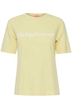 THEJOGGCONCEPT JCSIMONA Damen T-Shirt Kurzarm Shirt Rundhalsausschnitt mit Print mit Stretch Regular Fit, Größe:S, Farbe:Lemon Meringue (120711) von THEJOGGCONCEPT