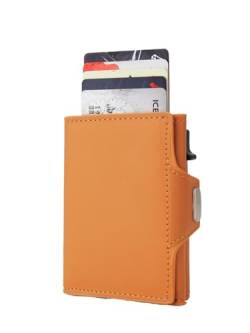 THEPOS Herren-Geldbörse, Kreditkartenetui, PU-Leder, Mini-Geldbörse, automatischer Pop-up-Multifunktions-Bankkartenhalter (Color : Brown) von THEPOS