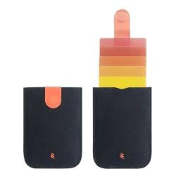 THEPOS Leder-Ausweishalter, minimalistisch, tragbar, for Herren, Bank, Kreditkarte, Geldbörse, Damen(Color:Black red) von THEPOS