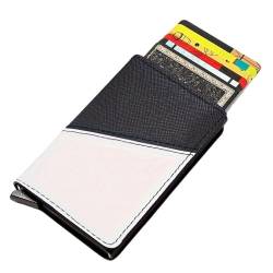 THEPOS Leder-Geldbörse mit automatischem Kartenhalter for Herren, schlanke RFID-blockierende Geldklammer-Geldbörsen, minimalistische Geldbörse mit Geldfach(Color:Gray) von THEPOS