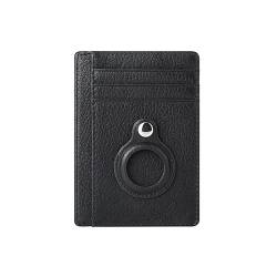 THEPOS Schlankes Leder-Kartenetui mit Schlüsselanhänger (Color : PU Black) von THEPOS