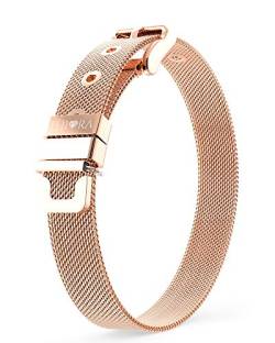 THIORA® - Mesh Armband Damen | Große Auswahl Charms | Premium Edelstahl veredelt | Charmband (Classic Rosegold) von THIORA