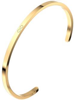 THIORA Armreif Damen & Herren | Premium Edelstahl Armband | Unendlichkeit | Flexible Größe | Geschenk (Infinity - Gold) von THIORA