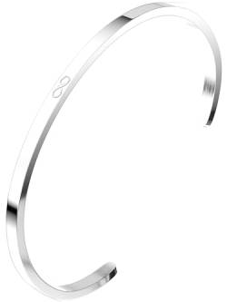 THIORA Armreif Damen & Herren | Premium Edelstahl Armband | Unendlichkeit | Flexible Größe | Geschenk (Infinity - Silber) von THIORA