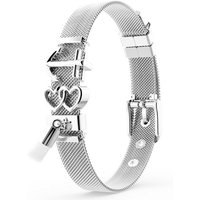 THIORA Charm-Armband Set Charmband Collection (Mesh Armband mit Charms, inkl. der im Hauptbild gezeigten Charms), Armband Set mit Anhängern von THIORA