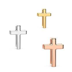 THIORA Charmband Charms | 'Kreuz' Anhänger | Cross Charm | Christlich Katholisch Evangelisch | Mesh Armband Charm (Rosegold) von THIORA