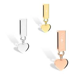 THIORA Charmband Charms | 'Leichtherzig' Anhänger | Lighthearted Premium Charm | Mesh Armband Charm (Rosegold) von THIORA