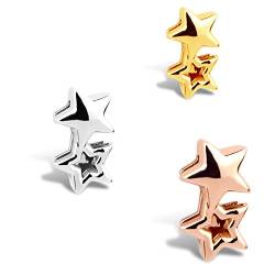 THIORA Charmband Charms | 'Sterne' Anhänger | Stars Charm | Mesh Armband Charm (Gold) von THIORA