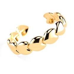 THIORA Ring Damen | Premium Edelstahl | Flexible Größe | Herzen | Finger Schmuck | Geschenk (Gold) von THIORA
