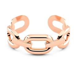 THIORA Ring Damen | Premium Edelstahl | Flexible Größe | Kettenglieder Style | Statement Gliederkette | Chain | Geschenk (Rosegold) von THIORA