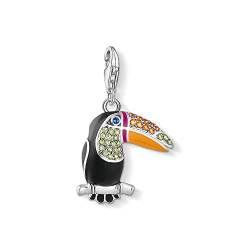 THOMAS SABO Charm-Anhänger bunter Tukan aus leicht geschwärztem 925er Sterlingsilber, Maße: 29 x 18 mm,1727-691-7 von THOMAS SABO