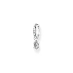 THOMAS SABO Damen Einzel Creole mit weißen Steinen und Muschel silber 925 Sterlingsilber CR697-051-14 von THOMAS SABO