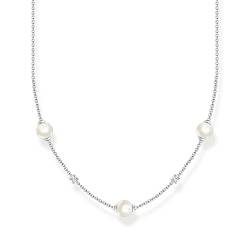 THOMAS SABO Damen Kette Perlen mit weißen Steinen 925 Sterlingsilber KE2120-167-14-L45V von THOMAS SABO