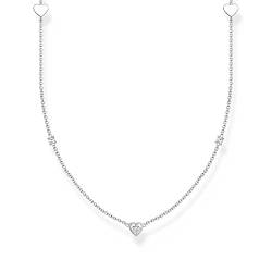 THOMAS SABO Damen Kette mit Herzen und weiße Steine Silber 925 Sterlingsilber KE2155-051-14 von THOMAS SABO