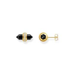 THOMAS SABO Damen Ohrstecker mit schwarzem Onyx Kristall Silber 925 Sterlingsilber, 750 Gelbgold Vergoldung H2281-177-11 von THOMAS SABO