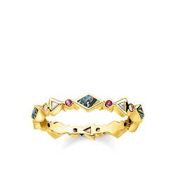 THOMAS SABO Damen Ring Farbige Steine 925Er Sterlingsilber; 750Er Gelbgold Vergoldung TR2229-295-7 von THOMAS SABO