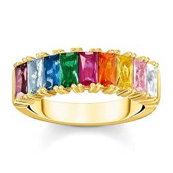 THOMAS SABO Damen-Ring Goldfarben Bunte Steine TR2404-996-7-58 Ringgröße 58/18,5 von THOMAS SABO
