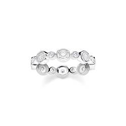 THOMAS SABO Damen Ring Kreise mit weißen Steinen Silber 925 Sterlingsilber TR2256-051-14 von THOMAS SABO