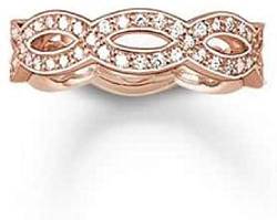 THOMAS SABO Damen-Ring Love Knot Unendlichkeitsring Silber vergoldet Zirkonia weiß Gr. 54 (17.2) - TR1973-416-14-54 von THOMAS SABO