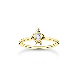 THOMAS SABO Damen Ring Schildkröte Gold 925 Sterlingsilber, 750 Gelbgold Vergoldung TR2401-414-14 von THOMAS SABO