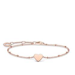 Thomas Sabo Armband Herz mit Kugel roségold, 925 Sterlingsilber, 16-19 cm Länge von THOMAS SABO