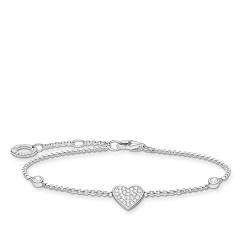 Thomas Sabo Armband Herz mit Steinen silber, 925 Sterlingsilber, 16-19 cm Länge von THOMAS SABO