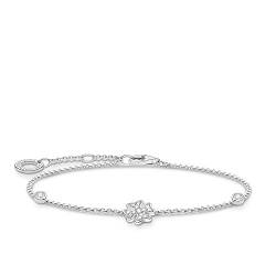 Thomas Sabo Armband Kleeblatt mit Steinen silber, 925 Sterlingsilber, 16-19 cm Länge von THOMAS SABO