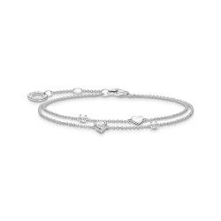 Thomas Sabo Armband mit Herzen und weiße Steine 925 Sterlingsilber A2057-051-14 von THOMAS SABO