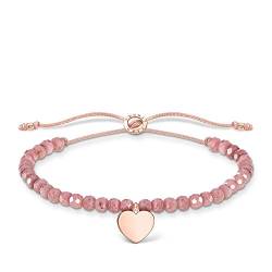 Thomas Sabo Armband rosa Perlen mit Herz roségold, 925 Sterlingsilber, 13-20 cm Länge von THOMAS SABO