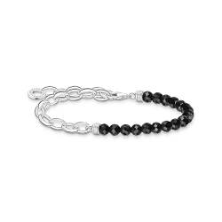 Thomas Sabo Charm-Armband mit schwarzen Onyx-Beads Silber 925 Sterlingsilber A2098-130-11 von THOMAS SABO