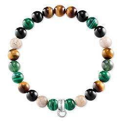 Thomas Sabo Damen-Armband 925 Silber Jasper weiß Ovalschliff Tigerauge Heliotrop 15.5 cm - X0217-947-7-L15,5 von THOMAS SABO