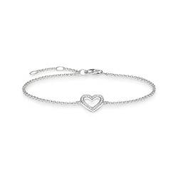 Thomas Sabo Damen Armband Herz Zirkonia 925 Sterling Silber A1553-051-14-L19,5v von THOMAS SABO