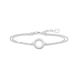 Thomas Sabo Damen Armband Kreis mit weißen Steinen Silber, 925er Sterlingsilber, Länge: 19 cm, A1878-051-14-L19v von THOMAS SABO